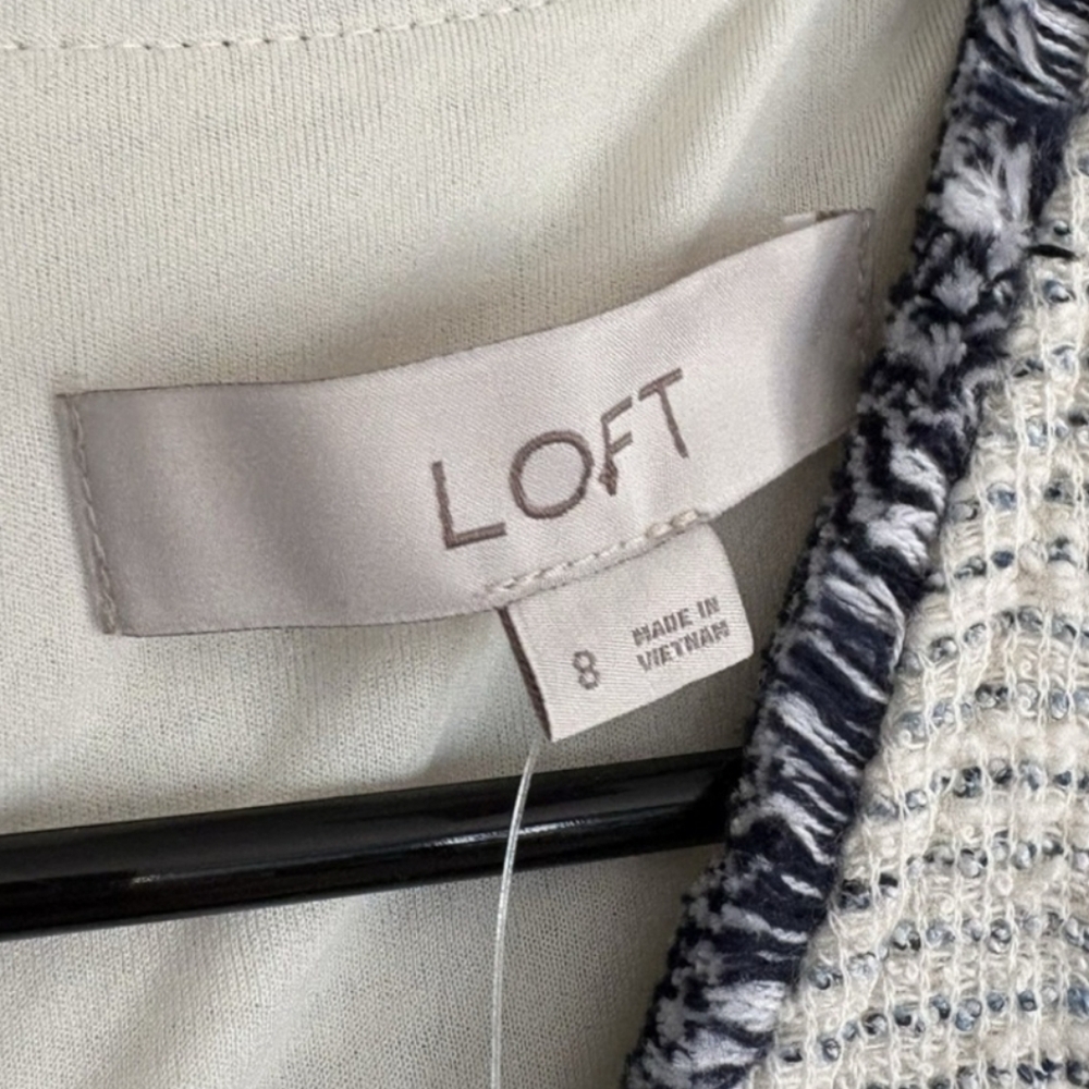 LOFT White and Black Tweed Mini Dress - Picture 3 of 6